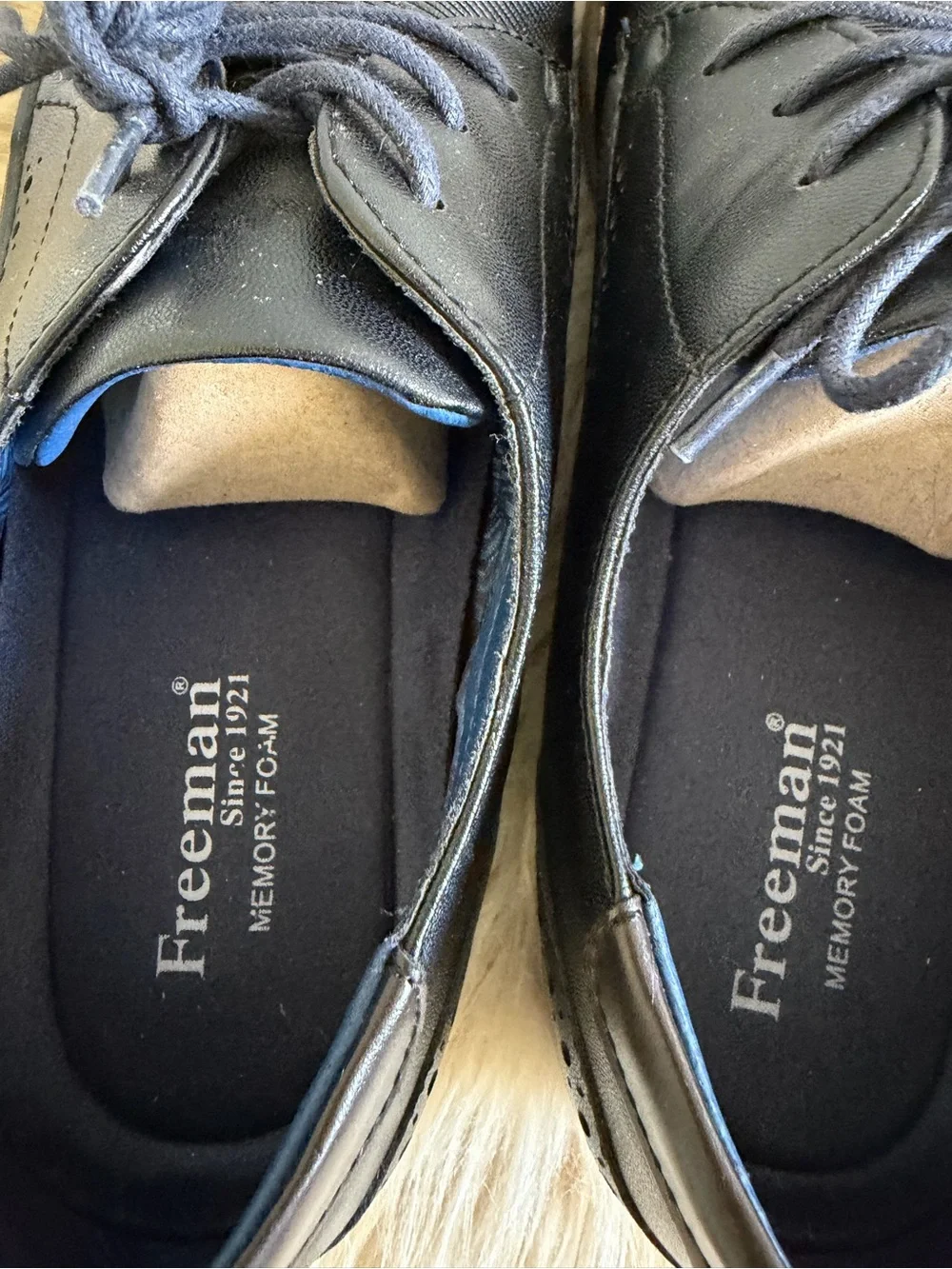 Freeman Marshall Black Oxford Dress Shoes Memory Foam Comfort Size 10W